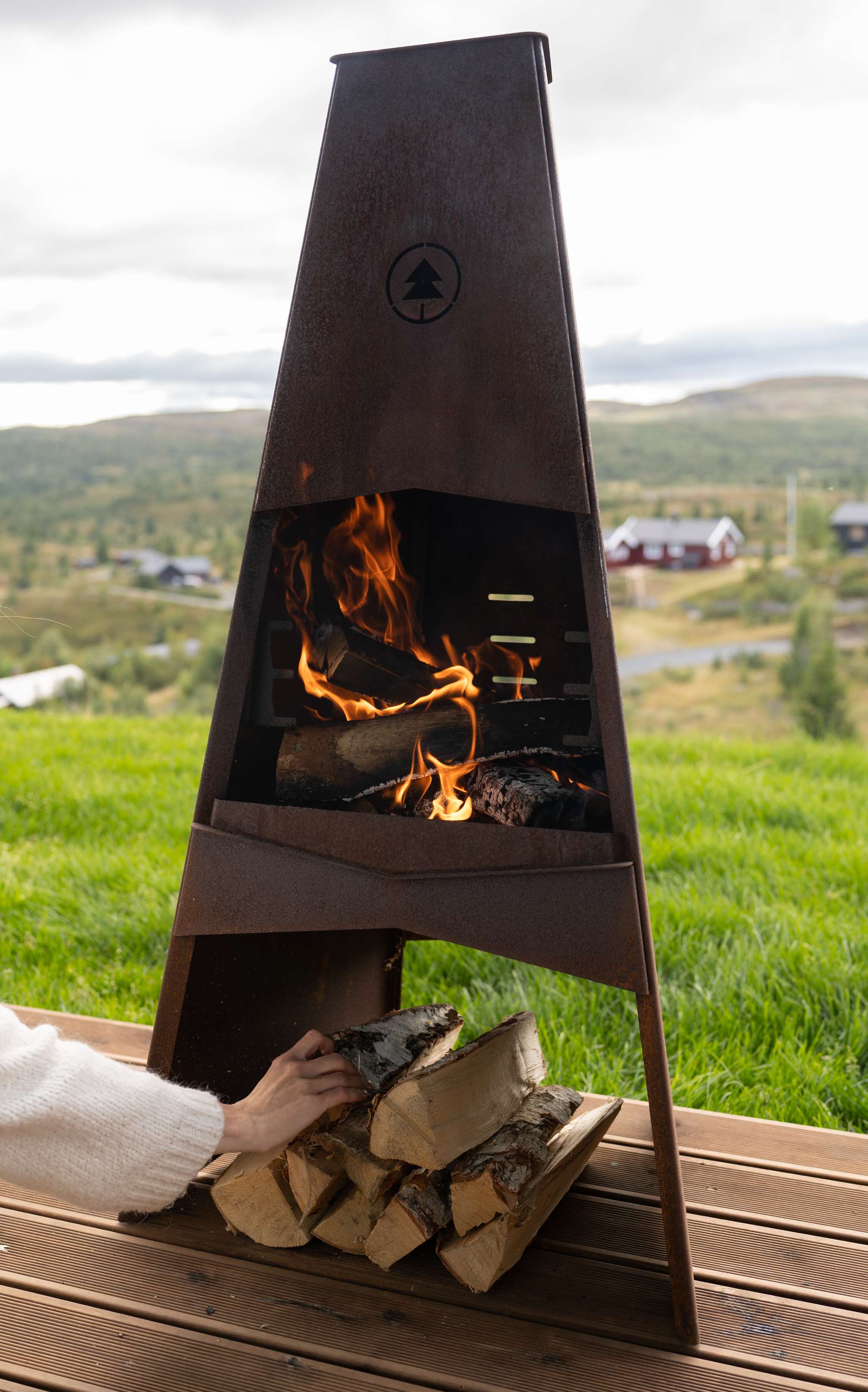 Utomhuskamin 120 i cortenstål