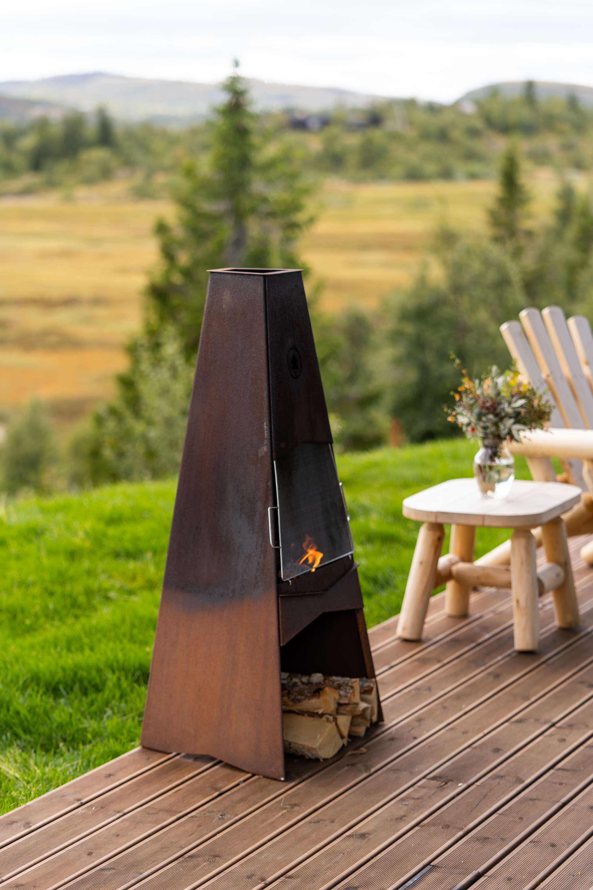 Utomhuskamin 120 i cortenstål